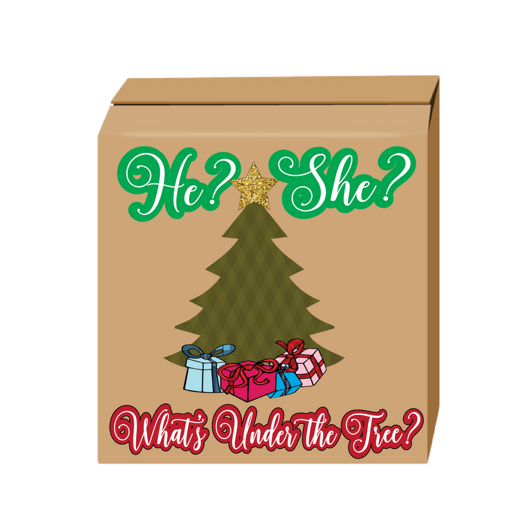 What's under the tree? Gender Reveal Box