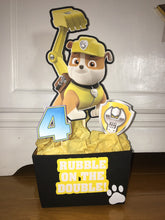 Load image into Gallery viewer, paw patrol centerpieces - chase party decor - marshall birthday - rubble - rocky - skye - zuma -
