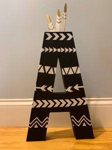 Where the wild things are letters - tribal - stand up numbers - dessert table - newborn photo shoot - forst birthday - wild one -