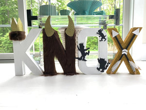 Where the wild things are letters - tribal - stand up numbers - dessert table - newborn photo shoot - forst birthday - wild one -