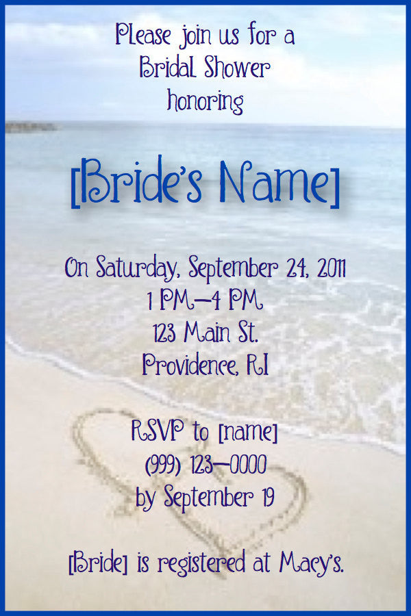 Beach bridal Shower Invitations