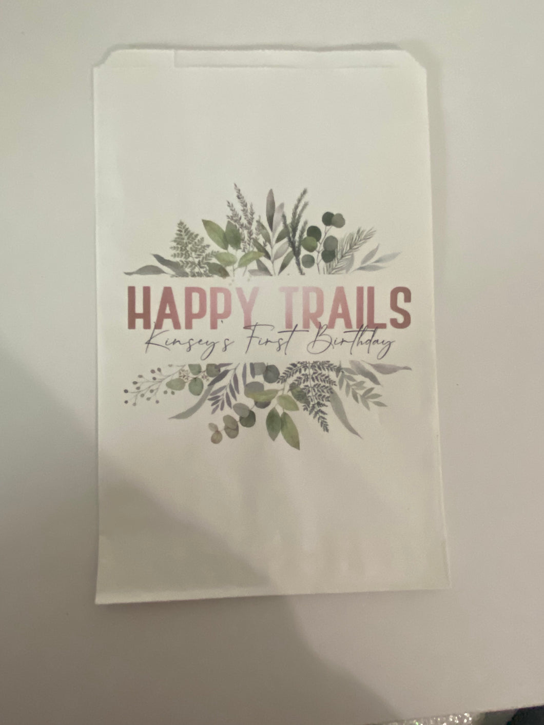 Woodland happy trails favor bags