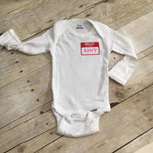 Load image into Gallery viewer, Name tag baby shirt