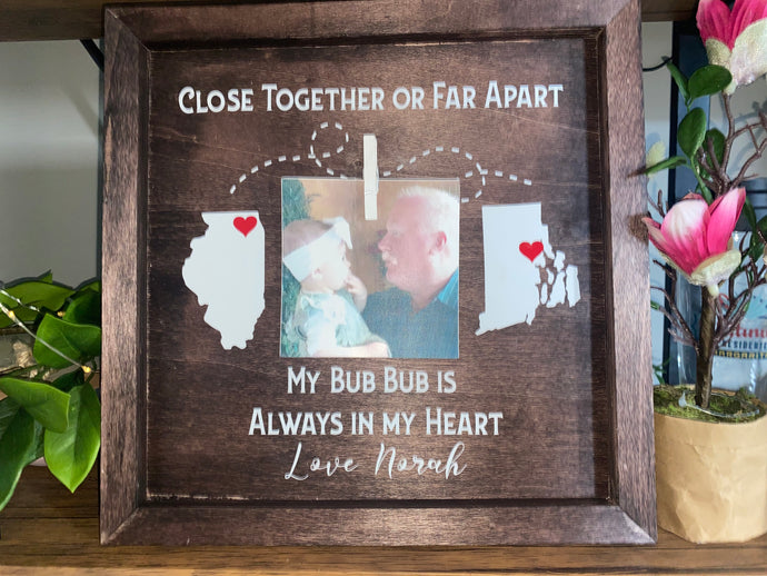 Near or far Always in my heart sign