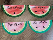 Load image into Gallery viewer, Watermelon photo milestone sweet one in a melon first birthday display glitter watercolor options 