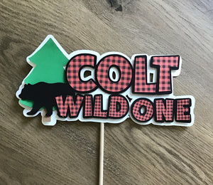 Wild one lumber Jack cake topper