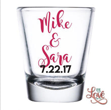 Load image into Gallery viewer, Take a shot, we tied the knot shot glass favors