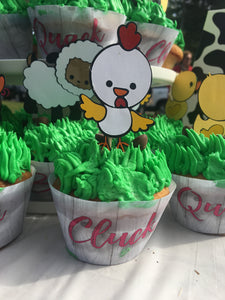 Farm Animal Cupcake Wrappers