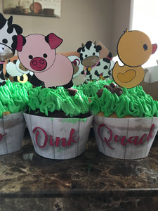 Farm Animal Cupcake Wrappers