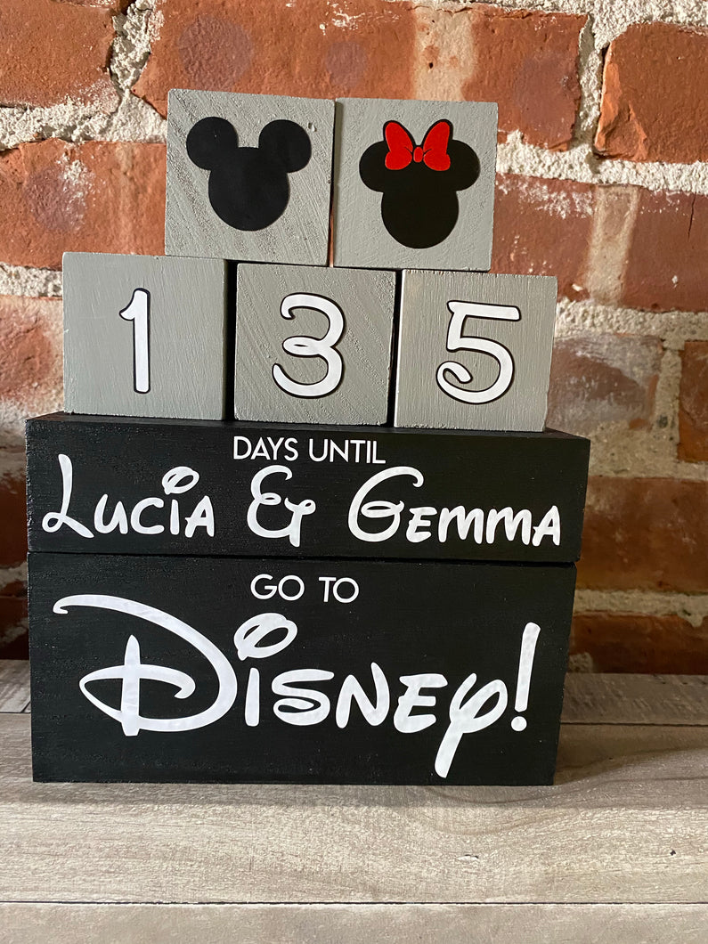 Disney trip countdown block sets