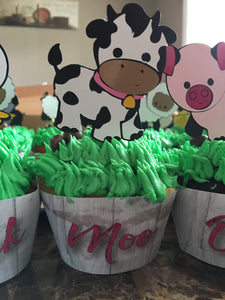 Farm Animal Cupcake Wrappers