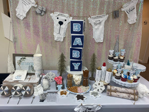 Cold outside Baby Shower Block Centerpiece