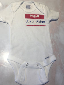 Name tag baby shirt