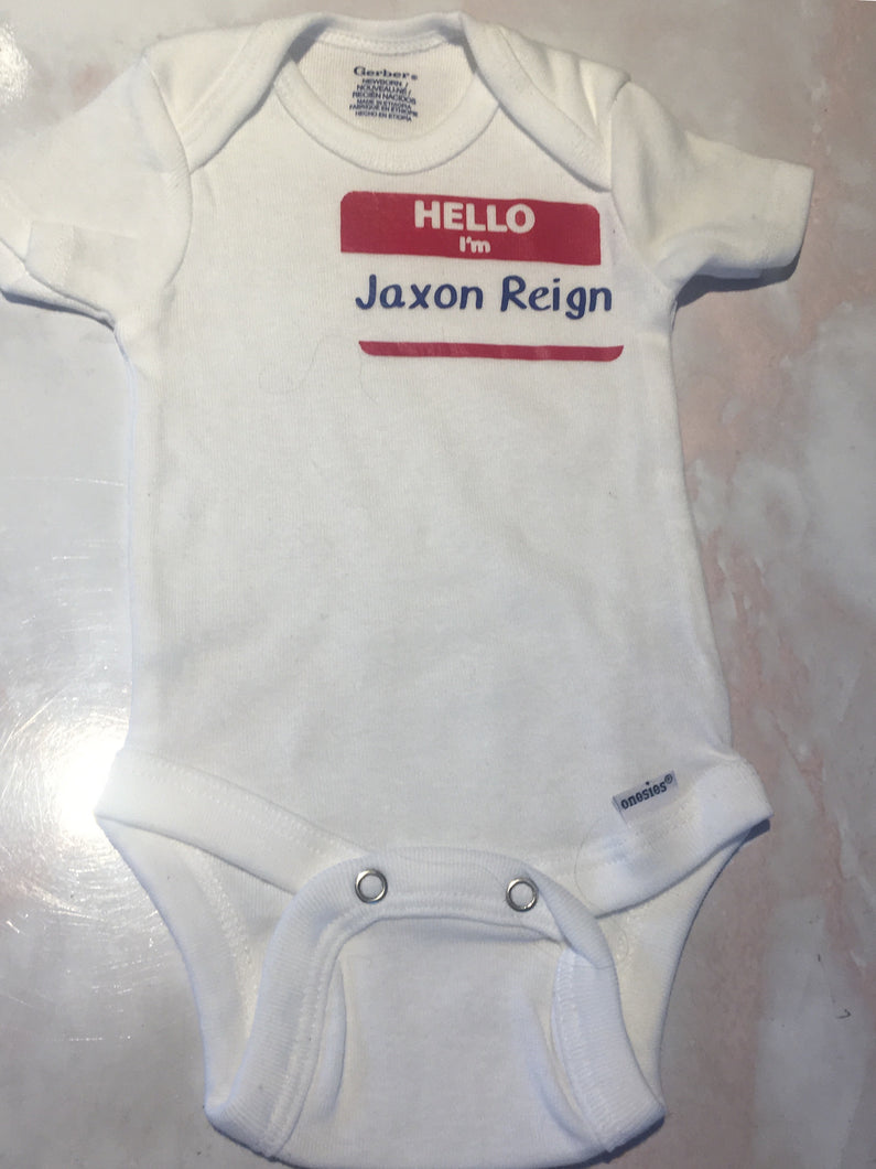 Name tag baby shirt