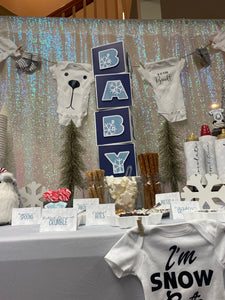 Cold outside Baby Shower Block Centerpiece