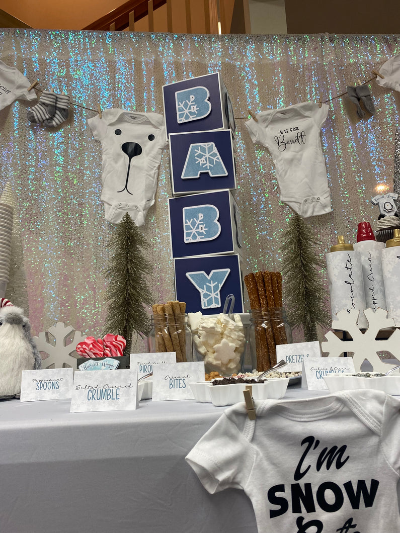 Cold outside Baby Shower Block Centerpiece