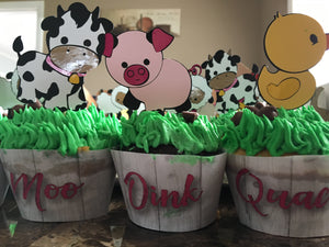 Farm Animal Cupcake Wrappers