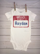 Load image into Gallery viewer, Name tag baby shirt