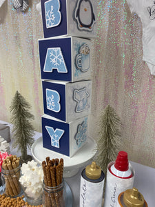 Cold outside Baby Shower Block Centerpiece