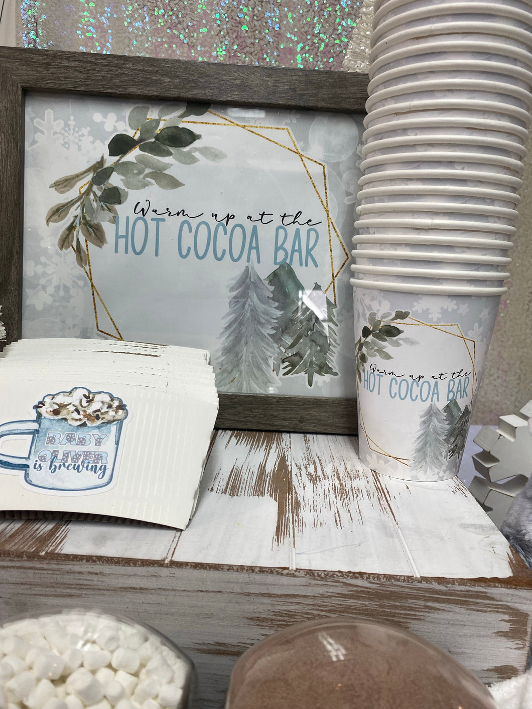 Hot cocoa bar hot cups and sleeves
