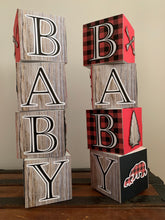 Load image into Gallery viewer, Outdoor adventure Baby Shower Block Centerpiece