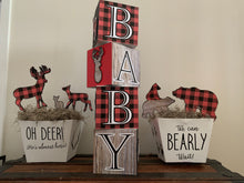 Load image into Gallery viewer, Outdoor adventure Baby Shower Block Centerpiece