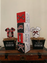 Load image into Gallery viewer, Outdoor adventure Baby Shower Block Centerpiece