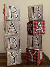 Load image into Gallery viewer, Outdoor adventure Baby Shower Block Centerpiece