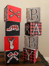 Load image into Gallery viewer, Outdoor adventure Baby Shower Block Centerpiece