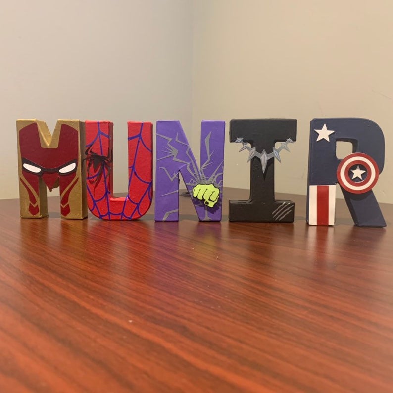 Superhero Theme Stand Up Letters